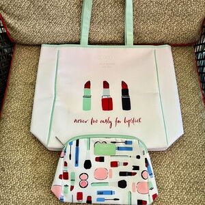 Kate Spade X Clinique tote and make up bag